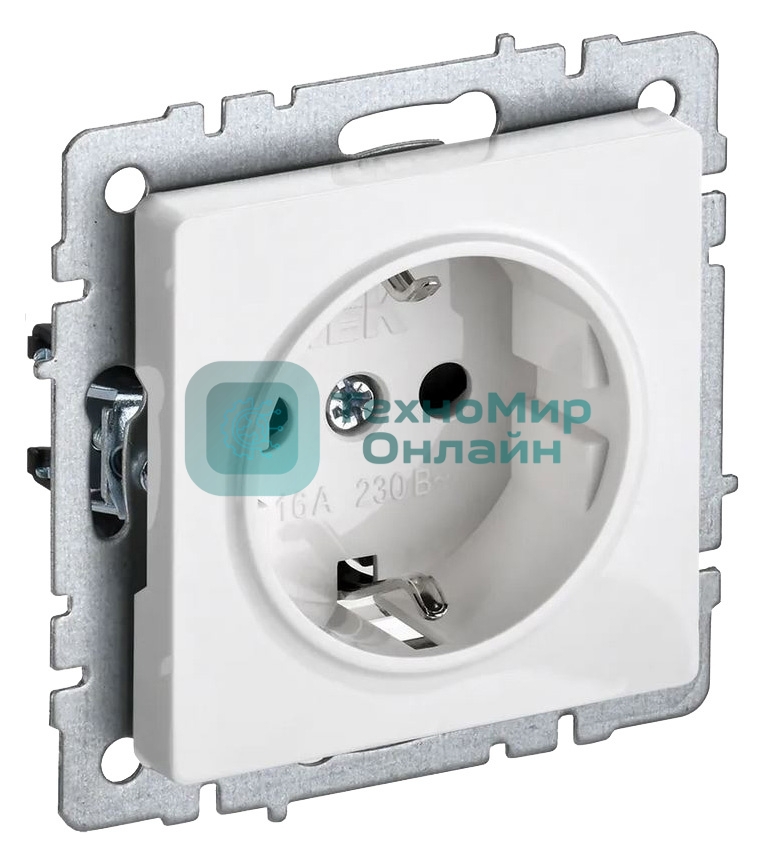 Розетка с з/к без з/ш IEK BRITE 16А РС11-1-0-БрБ белый