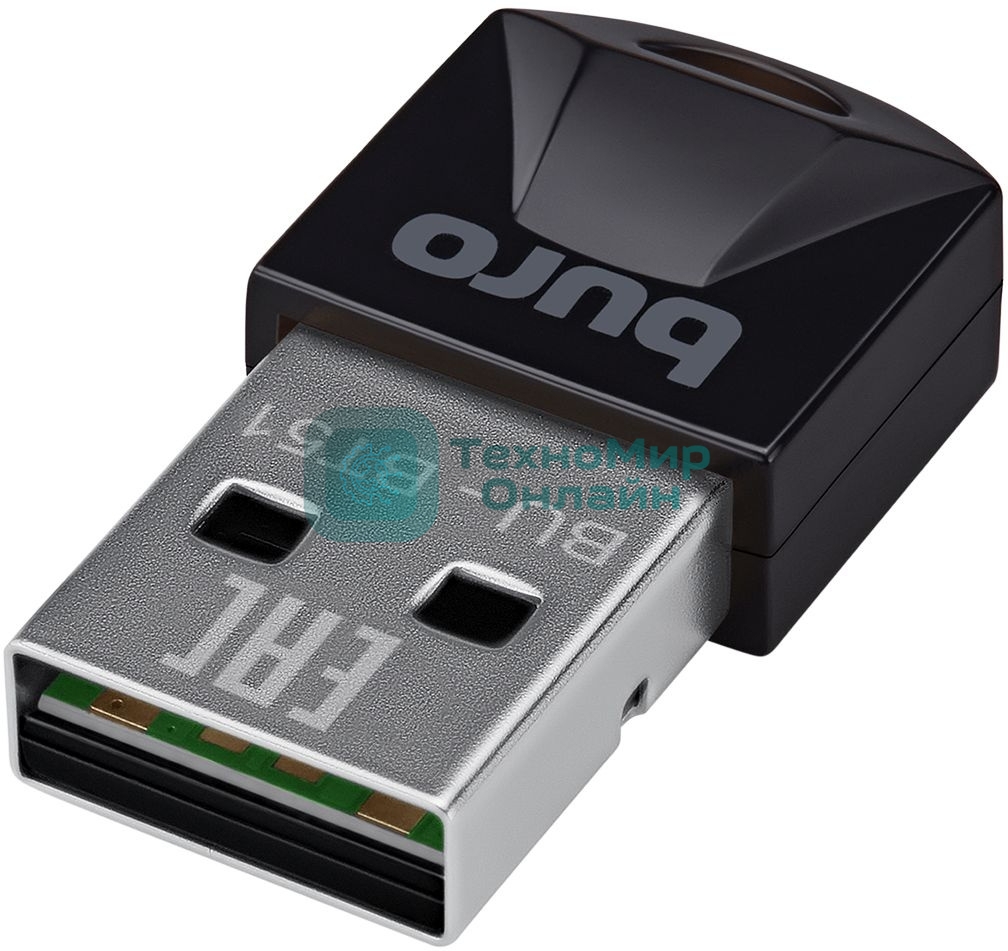 Адаптер USB Buro Bluetooth 5.1+EDR class 1.5 20м черный