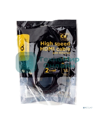Кабель HDMI Cablexpert CCF2-HDMI4-6, 19M/19M, v2.0, медь, позол.разъемы, экран, 2 фер.кольца, 1,8м, черный, пакет