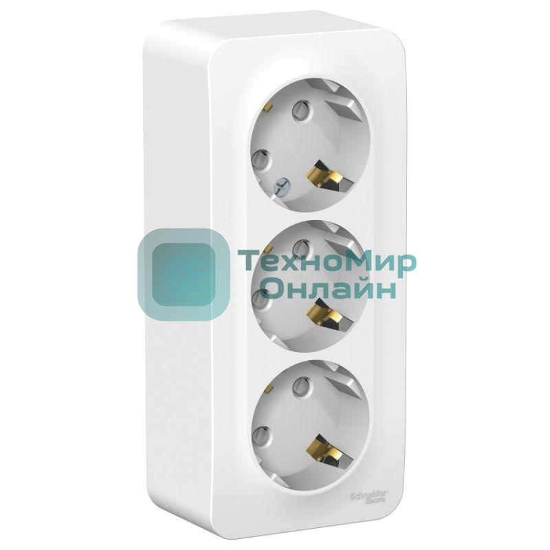 Розетка 3-м ОП Blanca 16А 250В защ. шторки с заземл. изол. пласт. бел. SchE BLNRA011311