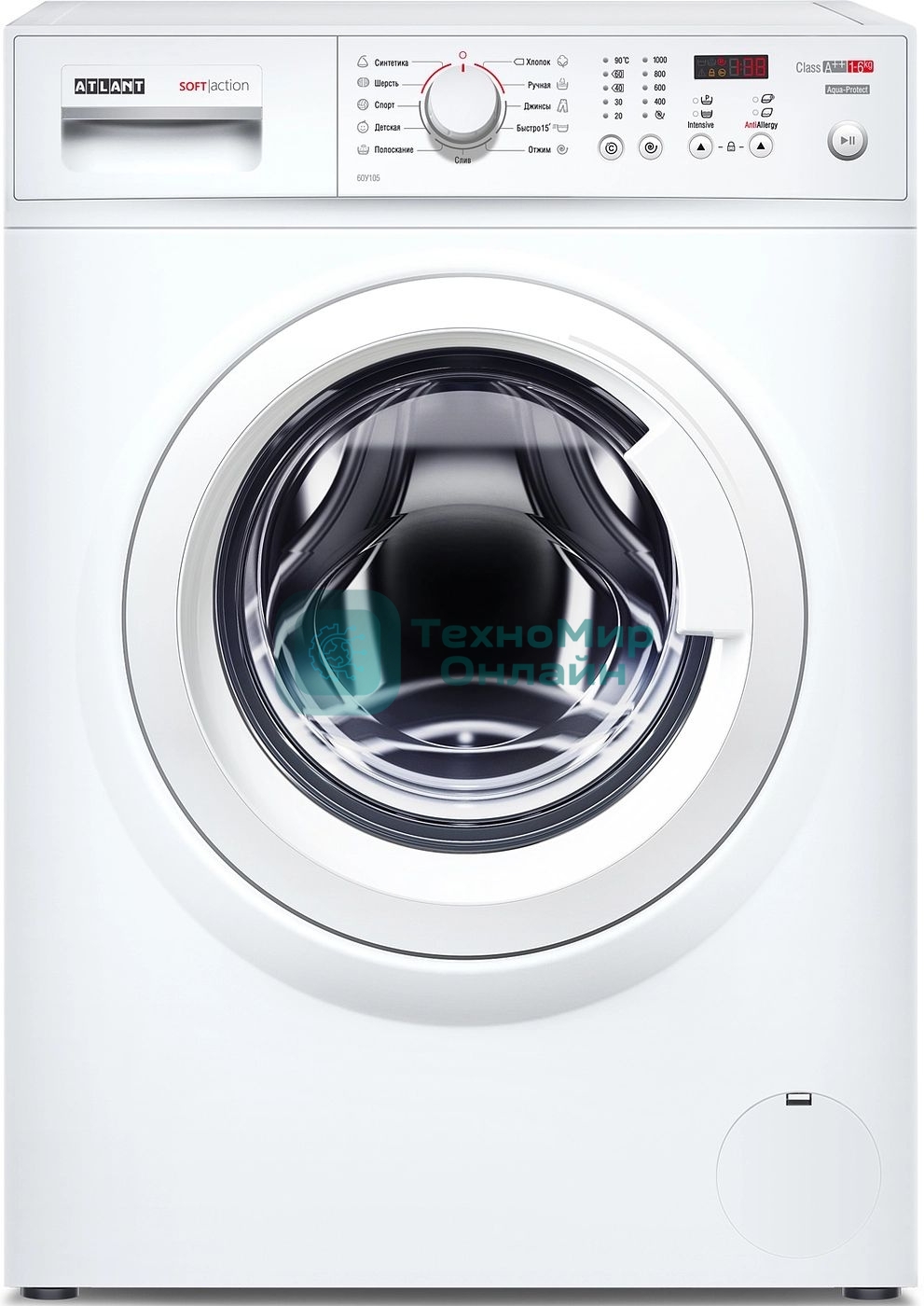 Стиральная машина Atlant СМА 60У105-00 белый, загрузка фронтальная 6 кг, 1000 об/мин., класс: А+++