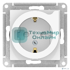 Механизм розетки 1-м СП AtlasDesign с заземл. защ. шторки с выталк. 16А бел. SchE ATN000147