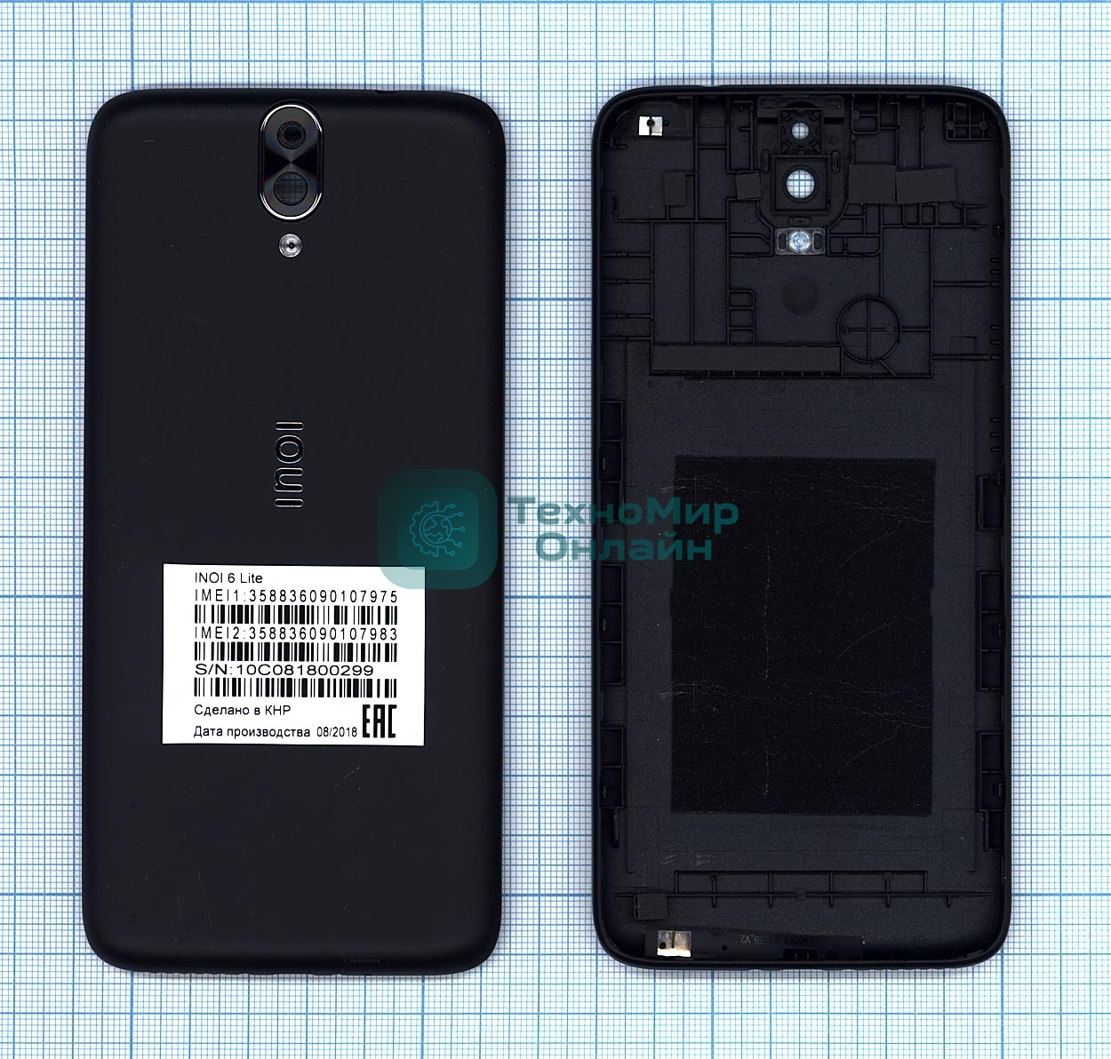 Задняя крышка для Inoi 6 Lite черный