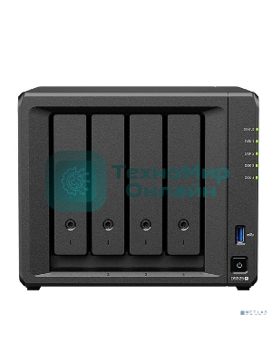 Сетевое хранилище Synology DiskStation DS925+ черный (AMD Ryzen V1500B/4Gb/4 pcs (3.5