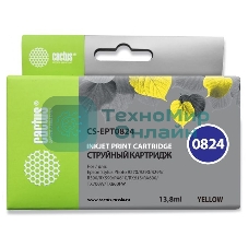Картридж струйный Cactus CS-EPT0824 (T0824) желтый (13,8 мл) для Epson Stylus Photo R270/290/RX590