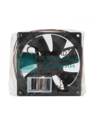 Вентилятор для корпуса Gembird черный, 90 мм, 2500 об/мин, 26 дБ, 3 pin