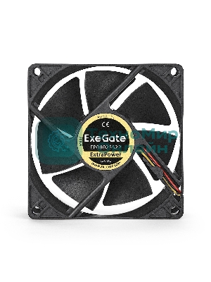 Вентилятор для корпуса ExeGate ExtraPower EP08025S2P черный, 80 мм, 2800 об/мин, 29 дБ, 2 pin