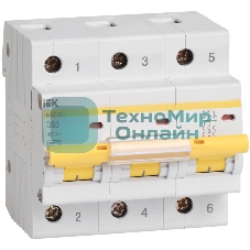 Выключатель автоматический модульный 3п D 25А 10кА ВА47-100 IEK MVA40-3-025-D