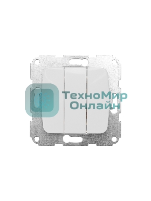 Выключатель Kranz DEA 3кл с/у 10А мех. белый