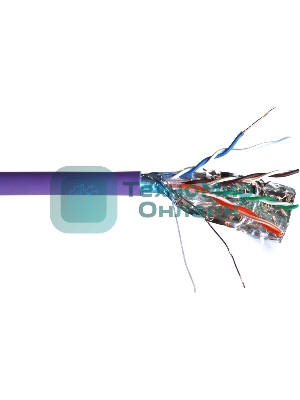 Кабель информационный Lanmaster TWT-5EFTP-NGLS cat.5e FTP 4 пары 24AWG нг(А)-LS внутренний 305м фиолетовый