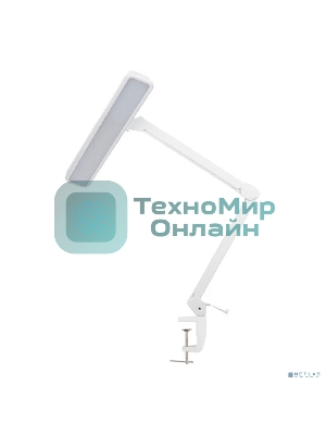Лампа настольная бестеневая на струбцине Rexant ECO light, 324 SMD LED с диммером, теплый/холодный цвет свечения, белая