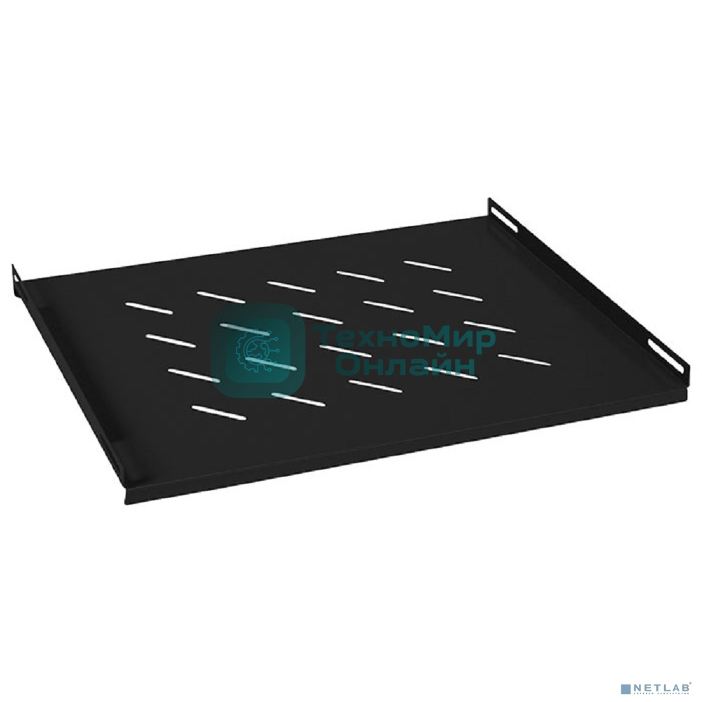 Полка Cabeus, стационарная, 1U, 35х495х400 мм (ВхШхГ), для шкафов глубиной 600мм, с комплектом крепежа, черный