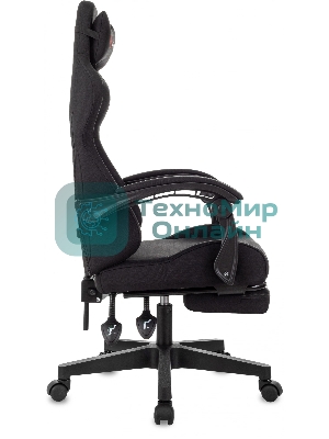 Кресло Zombie Shadow черный, экокожа, 120 кг, механизм качания, подставка для ног