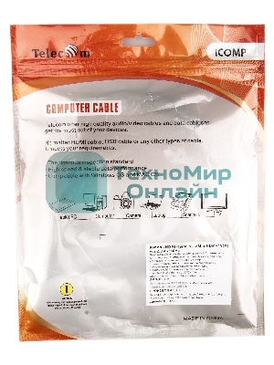 Кабель HDMI-19M --- MiniHDMI-19M ver 2.0+3D/Ethernet,1m Telecom