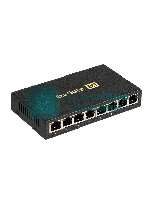 Коммутатор неуправляемый ExeGate EDGS-1008D (8-портовый гигабитный UTP 10/100/1000 Base-T, металлический корпус, с функцией энергосбережения (Green Ethernet Technology), настольный/настенный))
