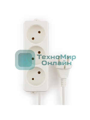 Удлинитель Гарнизон EL-NL3-W-2, 3 розетки допустимый ток 10А, длина 2 м.