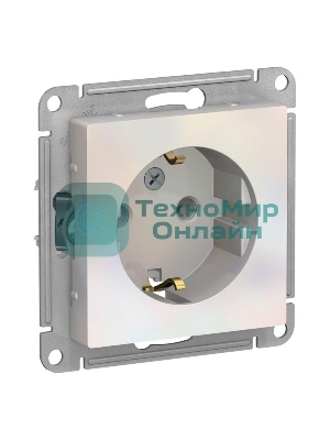 Механизм розетки 1-м СП AtlasDesign с заземл. 16А жемчуг SchE ATN000443