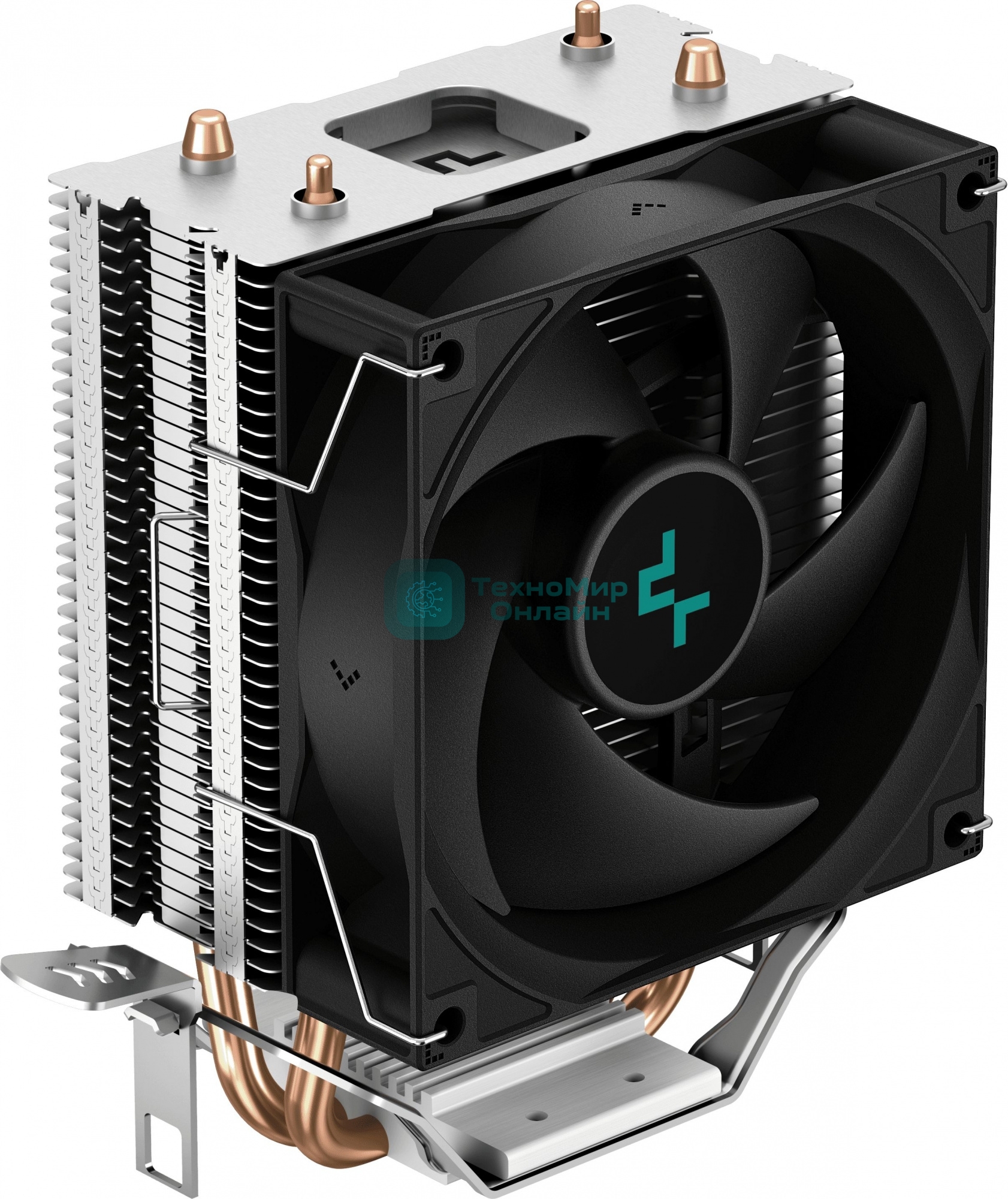 Кулер для процессора DEEPCOOL AG200 черный, 92 мм, алюминий/медь, 3050 об/мин, 30.5 дБ, 4 pin, 100 Вт, 133 мм