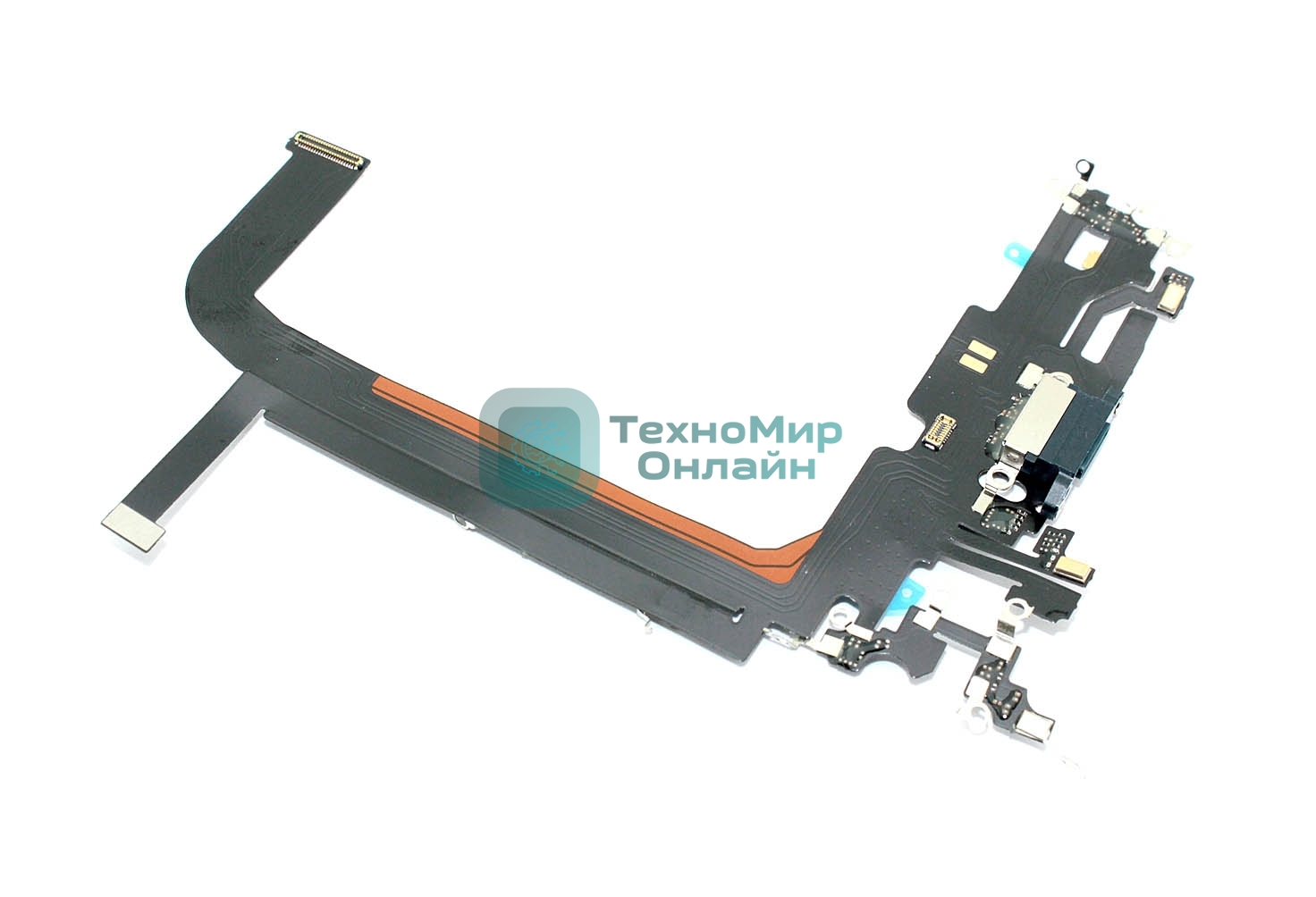 Шлейф с разъемом зарядки и микрофоном для Apple iPhone 13 Pro Max синий