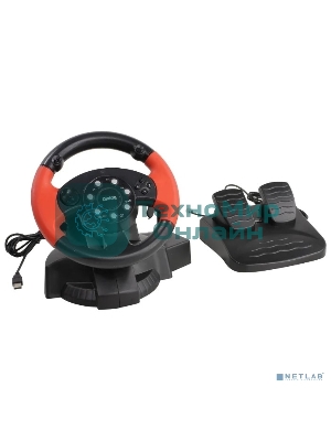 Игровой руль Dialog GW-125VR E-Racer - эф.вибрации, 2 педали, рычаг ПП, PC USB
