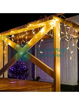 Гирлянда Neon-night Айсикл (бахрома) светодиодный, 2,4 х 0,6 м, прозрачный провод, 230 В, диоды теплый белый, 88 LED