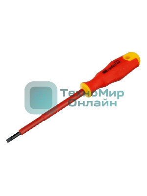 Отвертка Сибртех диэлектрическая sl4х100мм crv до 1000в двухкомпонентная рукоятка
