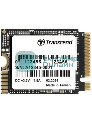 Накопитель SSD Transcend SSD MTE310S, 512Gb, M.2(22x30мм), NVMe, PCIe 4x4, 3D TLC, R/W 3300/1700 Mb/s, IOPs 330 000/690 000, TbW 300, DWPD 0.33, DRAM-less (5 лет)