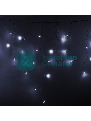 Гирлянда Neon-night Айсикл (бахрома) светодиодный, 2,4 х 0,6 м, прозрачный провод, 230 В, диоды белые, 88 LED