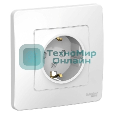 Розетка СП Blanca 16А 250В защ. шторки с заземл. бел. SchE BLNRS001111