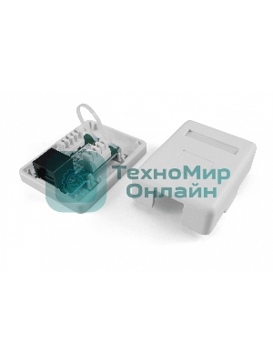 Розетка компьютерная Hyperline SB1-1-8P8C-C5e-WH RJ-45(8P8C), категория 5e, одинарная, внешняя, Dual IDC