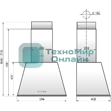 Вытяжка каминная Elikor Гамма 60П-650-Э3Д кремовый/бронза, 59.4 см, 650 куб. м/ч, 56 дБ