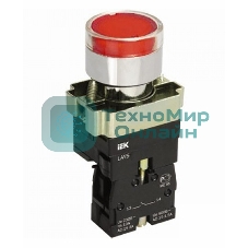 Кнопка LAY5-BW3461 с подсв. красн. 1з IEK BBT50-BW-K04