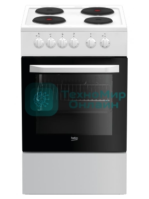 Плита электрическая Beko FFSS56000W белый, конфорок 4 шт, духовка 60 л, 50 см x 85 см x 60 см