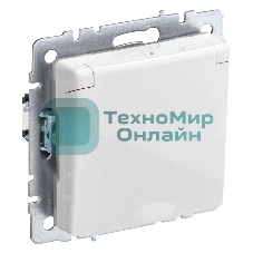 Розетка с з/к/ш с кр. 16А IP44 РСбш10-3-44-БрБ белый IEK BRITE