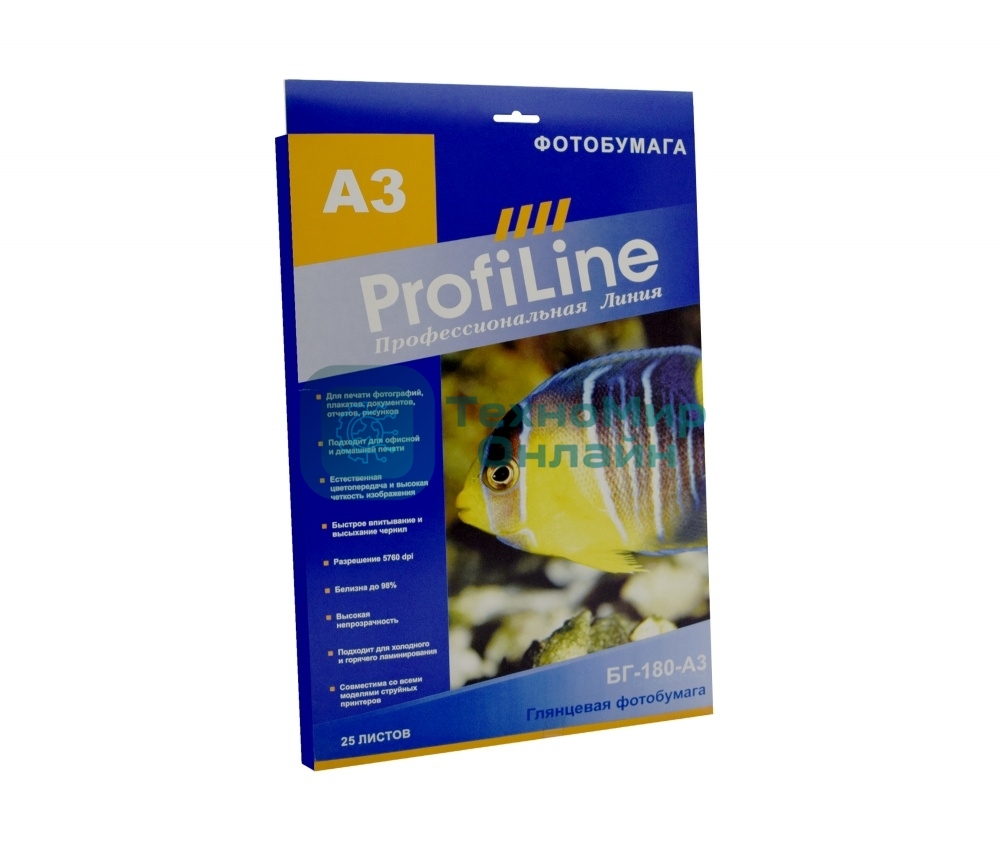 БГ-180-А3-25 Фотобумага глянцевая, 180 г/м2, А3, 25 л, 2880 dpi