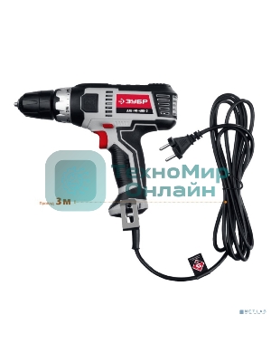 Дрель-шуруповерт сетевой ЗУБР ДШ-М1-400-2, Сетевая, 400Вт