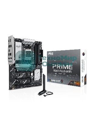 Материнская плата ASUS PRIME B840-PLUS WIFI, AM5, AMD B840, 4xDDR5, 4xSATA, 3xM.2, 1xPCIe 4.0 x16, 1xPCIe 3.0 x16, 2xPCIe 3.0 x16, 1xPCIe 3.0 x1, 1xDP, 1xHDMI, 1x 2.5Gb LAN, 8xUSB-A, 3x3.5 мм, 7.1, ATX