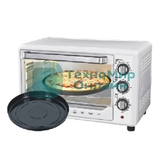 Мини-печь Sakura SA-7001WP 35л, духовка 1600 Вт,, механ.управление, 3 режима работы духовки (верх, низ, верх+низ), таймер на 60 минут, регулировка температуры духовки, комплектация - металлическая решетка, противень, круглая форма для выпечки (230х50 мм), ухват. белый.