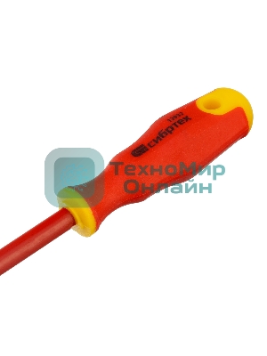 Отвертка Сибртех диэлектрическая sl4х100мм crv до 1000в двухкомпонентная рукоятка