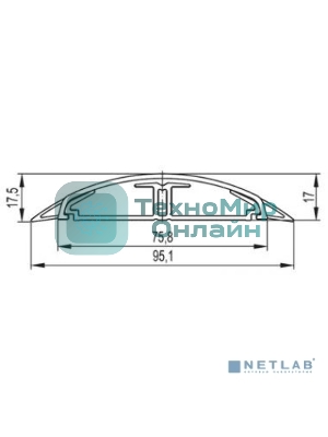 Кабель-канал напольный 75х17 L2000 пластик CSP-F G сер. ДКС 01332