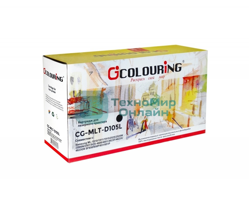 Картридж лазерный Colouring CG-MLT-D105L черный (2500 стр) для Samsung ML-1910/1915/2525/2525W/2580N SCX-4600/4623F/4623GN SF650
