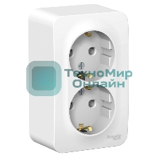 Розетка 2-ая с/з без шторок 16А, 250 В, изолир. пластина SE Blanca наруж Бел