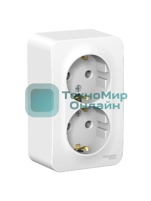Розетка 2-ая с/з без шторок 16А, 250 В, изолир. пластина SE Blanca наруж Бел