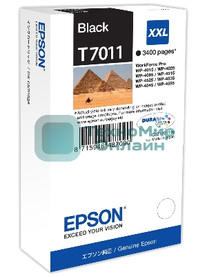 Картридж струйный Epson C13T70114010 WP 4000/4500 Series Ink XXL Cartridge Black 3.4k
