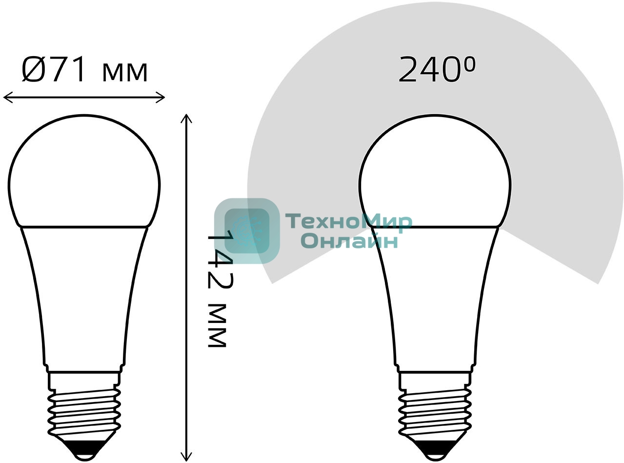 Лампа светодиодная Gauss Elementary 25Вт цок.: E27 груша 220B 4100K св. свеч. белый ней. A67 (упак.: 10 шт)