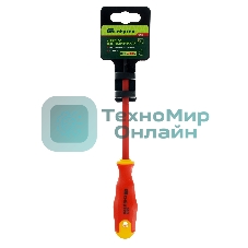 Отвертка Сибртех диэлектрическая sl4х100мм crv до 1000в двухкомпонентная рукоятка