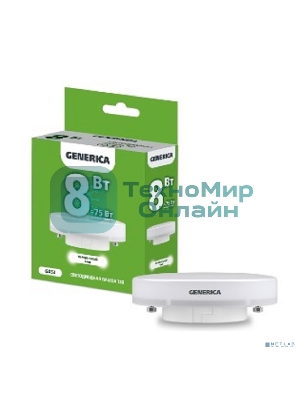 Лампа cветодиодная LED T80 IEK LL-T80-08-230-40-GX53-G таблетка 8Вт 230В 4000К GX53 GENERICA