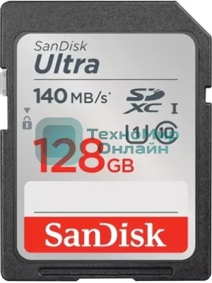 Флеш карта SD 128Gb SanDisk SDXC Class 10 UHS-I Ultra 140Mb/s