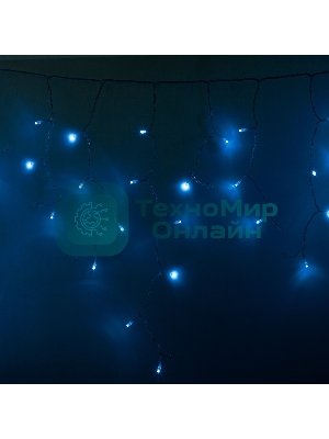 Гирлянда Neon-night Айсикл (бахрома) светодиодный, 2,4 х 0,6 м, прозрачный провод, 230 В, диоды синие, 88 LED