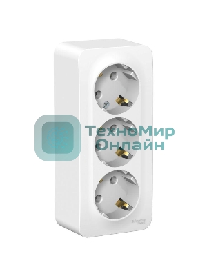 Розетка 3-м ОП Blanca 16А 250В без шторок с заземл. изол. пласт. бел. SchE BLNRA010311